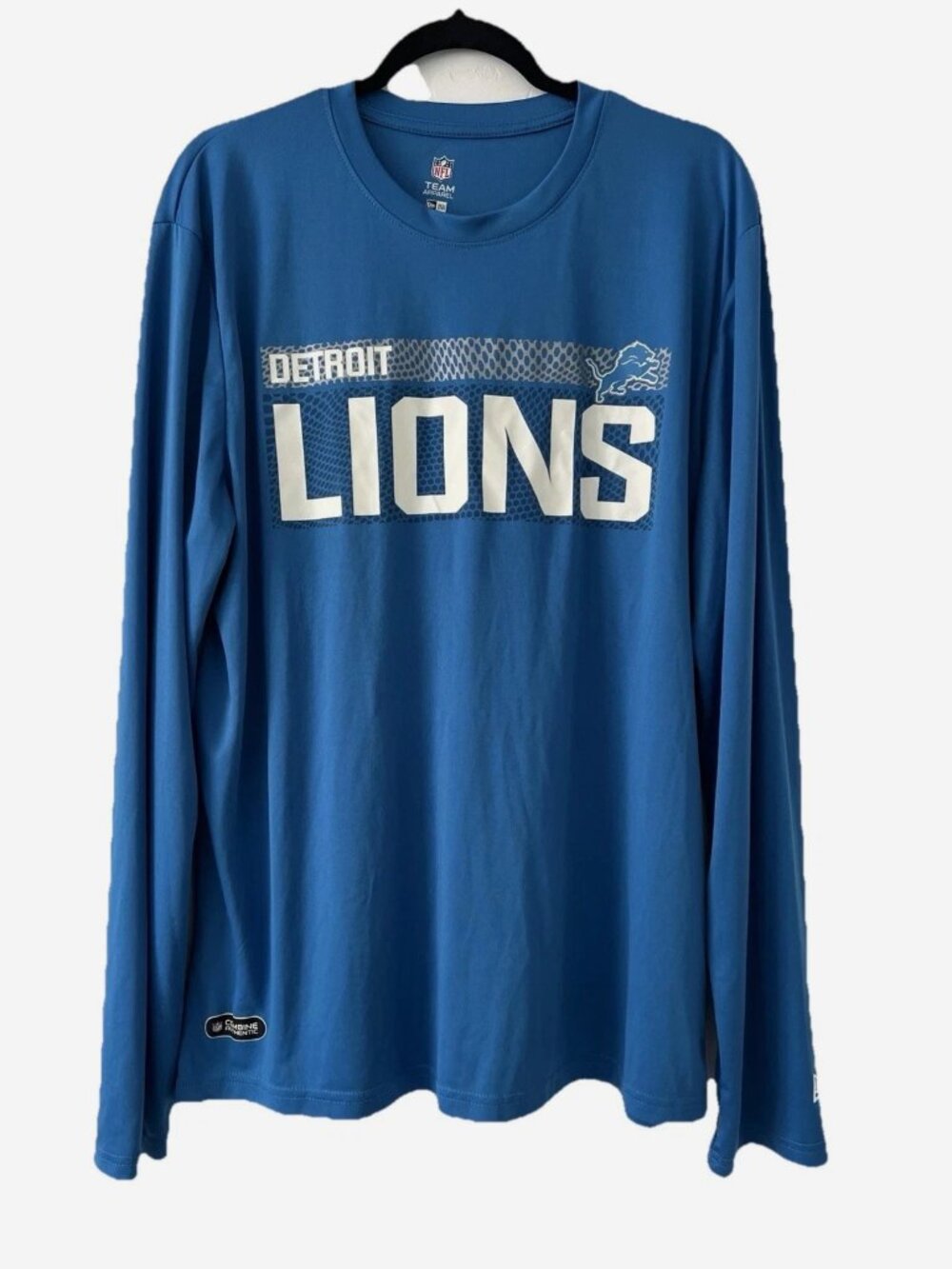 Detroit Lions NFL New Era Long Sleeve Performance Shirt Blue XL Athletic Tee